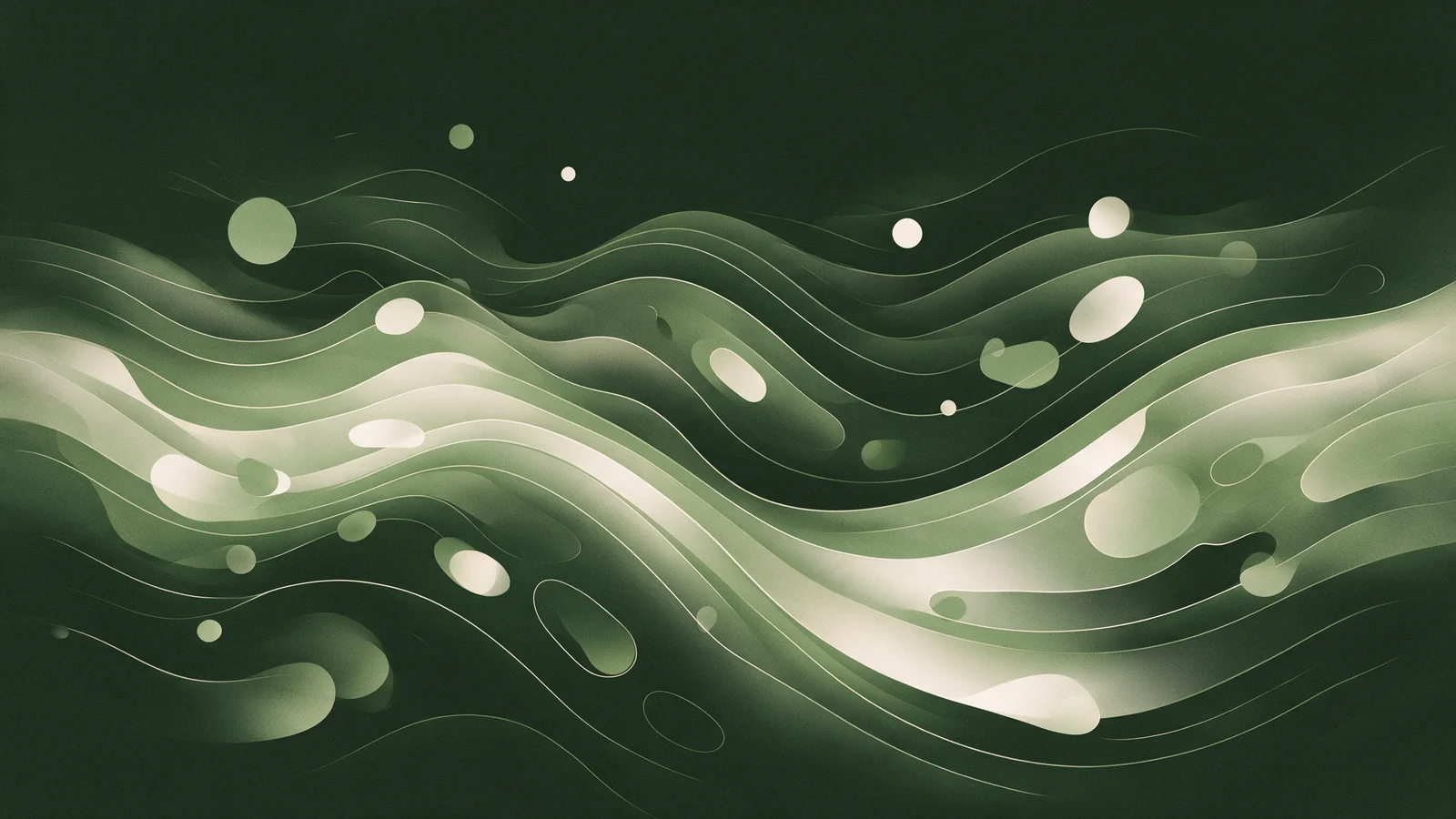 Abstract topographic wave illustration in forest green tones, evoking information and financial analysis